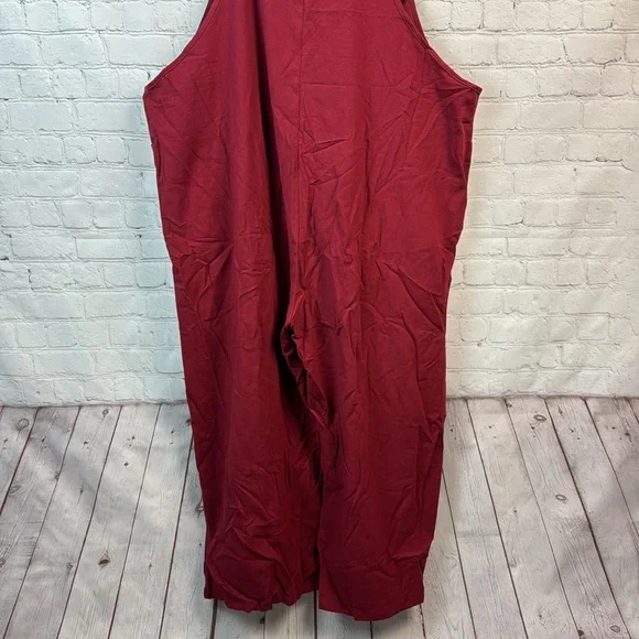 BloomChic Pleated Burgundy Jumpsuit Plus Size 1X - Picture 8 of 8